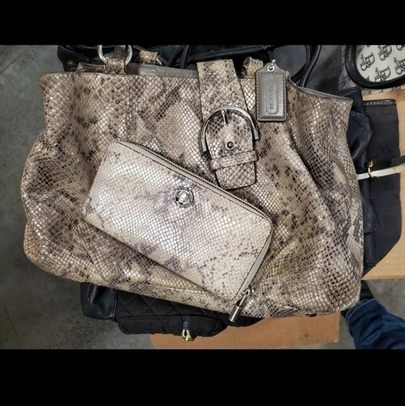Coach Python Embossed Satchel& Wallet - Picture 5 of 9